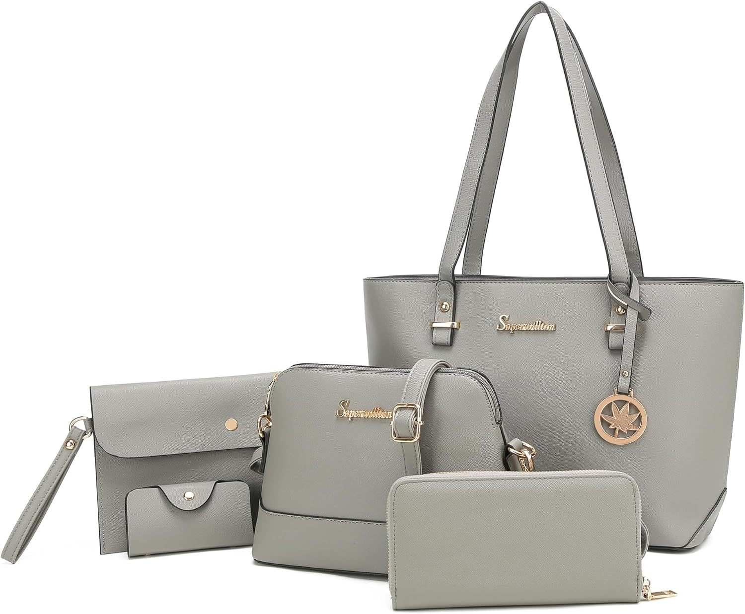 Handbag for Women Wallet Tote Bag Shoulder Bags Top Handle Satchel 5Pcs Purse Set