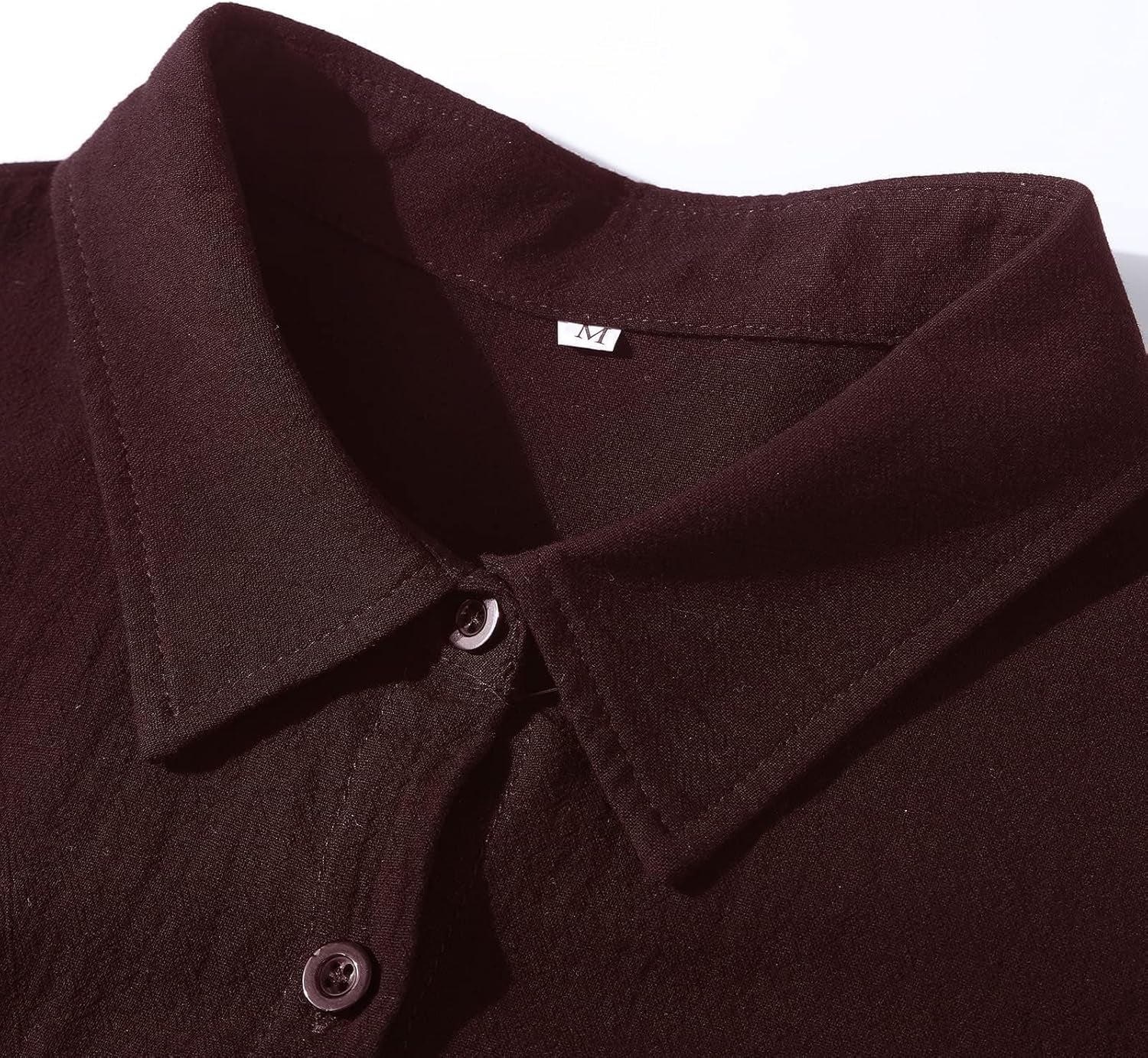 Womens Button down Cotton Linen Dress Long Sleeve Shirt Dress with Pockets