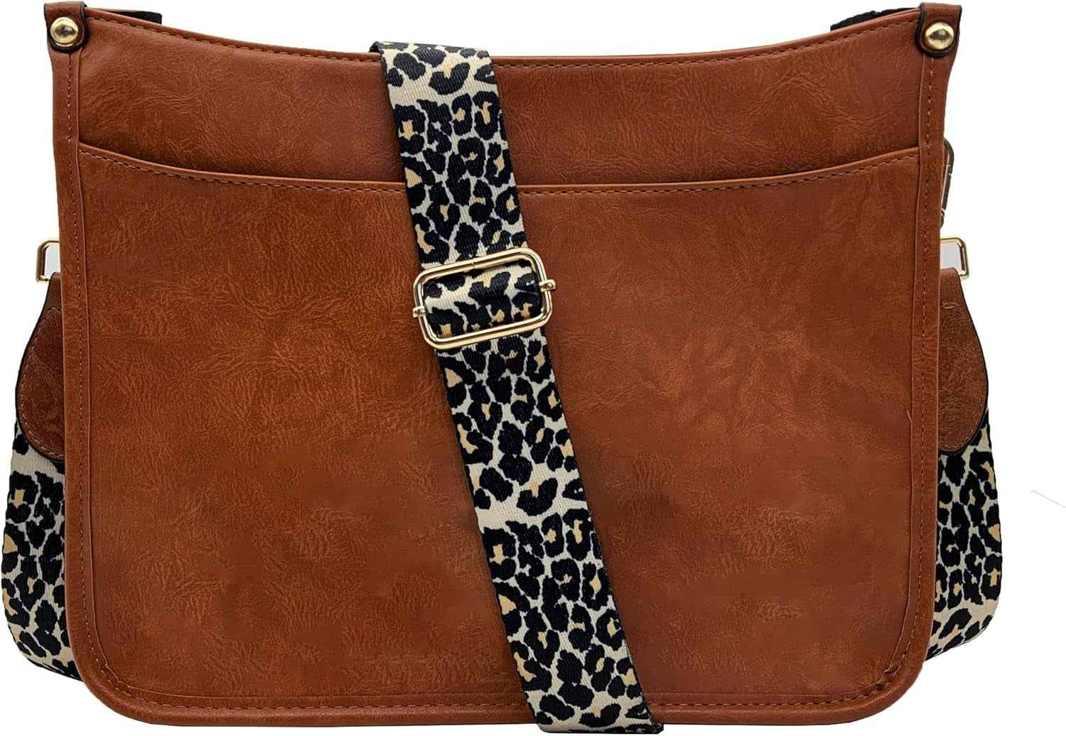 Women'S Leopard Guitar Strap Crossbody Purse Shoulder Bucket Cross-Body Purse