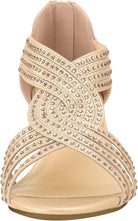 Women'S Diana Low Wedge Sandals Sparkly Rhinestone Open Toe Fashion Dress Shoes for Woman Lady in Bridal Dance Evening