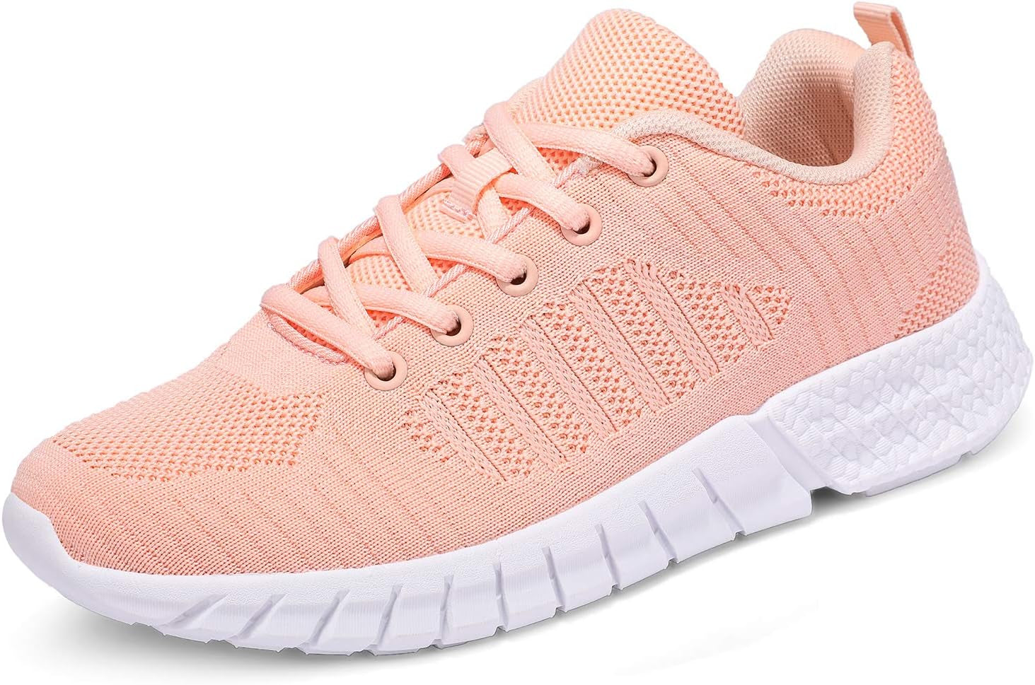 Womens Lightweight Casual Walking Shoes Breathable Mesh Fashion Sneakers Workout Shoes for Women Pink Size 5
