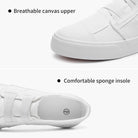 Womens Slip on Shoes Patchwork Canvas Fashion Sneakers Casual Tennis Shoes Walking Flat Shoes(White,Us11)