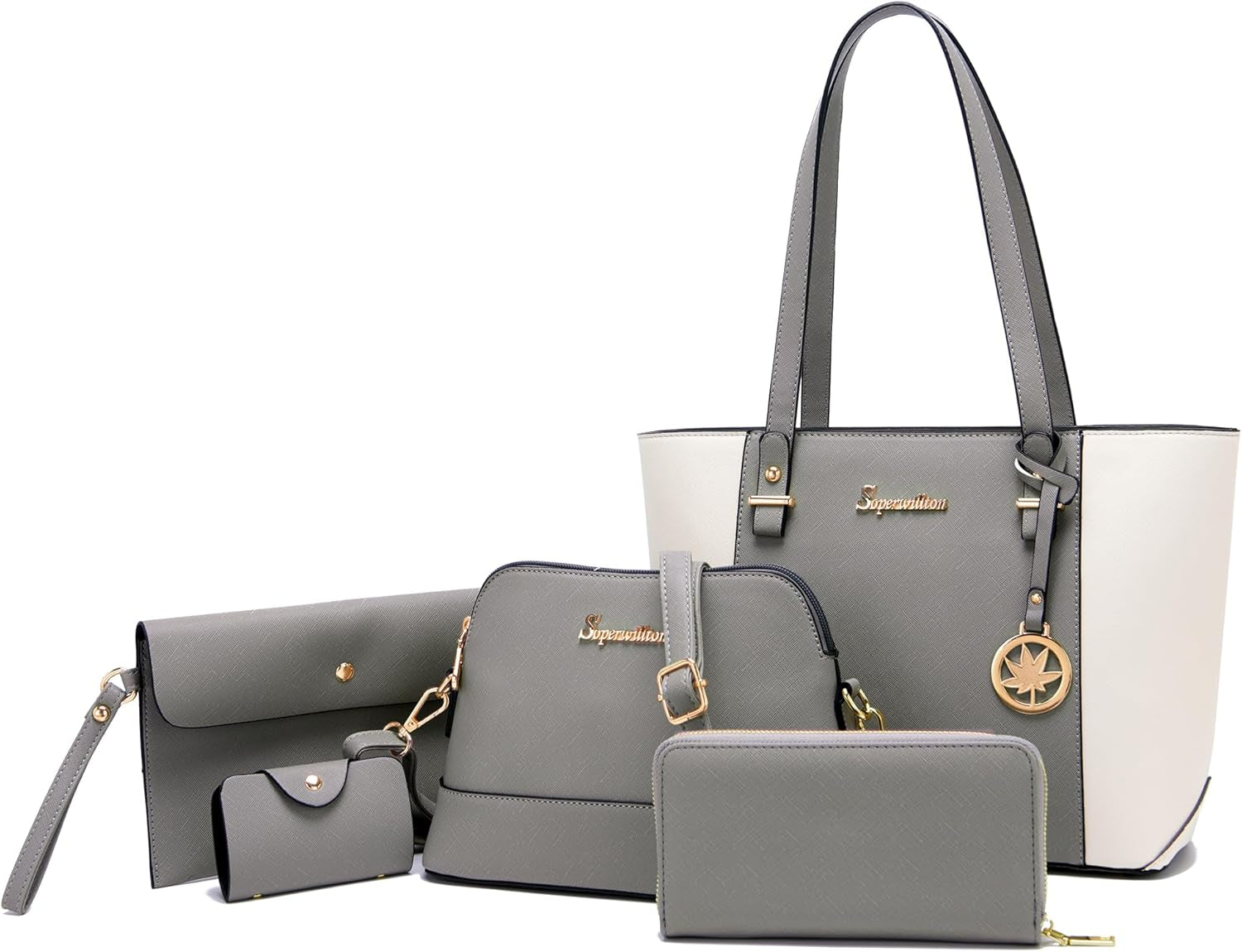 Handbag for Women Wallet Tote Bag Shoulder Bags Top Handle Satchel 5Pcs Purse Set