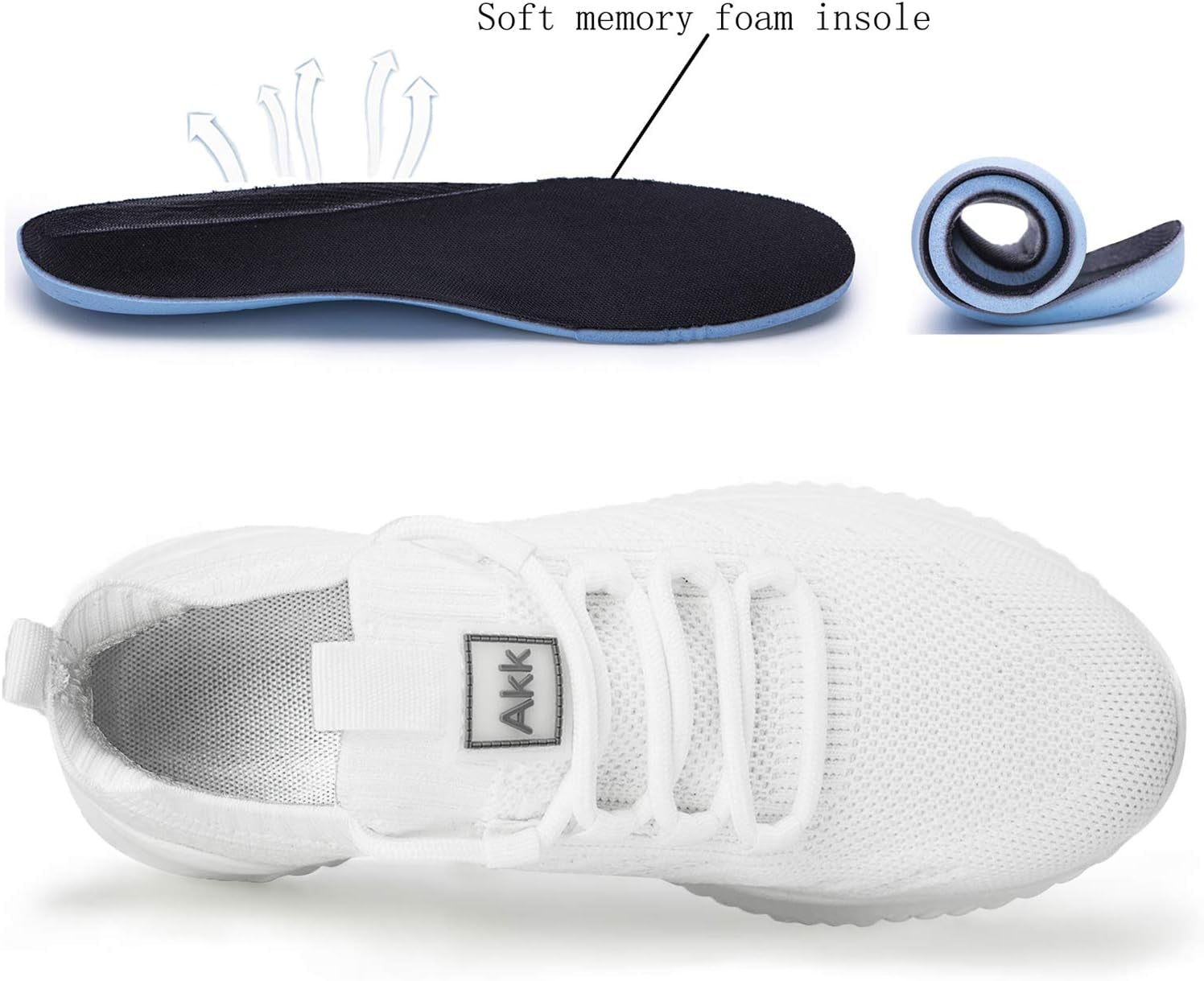 Women'S Sneakers Mesh Ultra Lightweight Breathable Athletic Running Walking Fashion Outdoor Sport Gym Shoes White Size 6