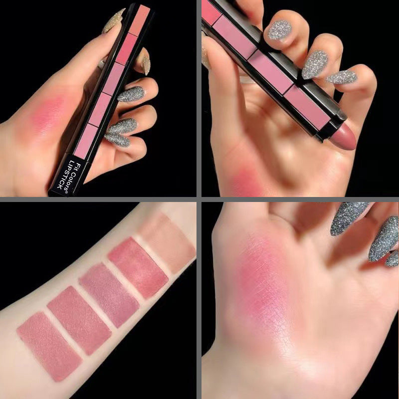 Set de 5 labiales mate aterciopelados, antiadherentes, de larga duración, resistentes al agua, sexys, rojos.