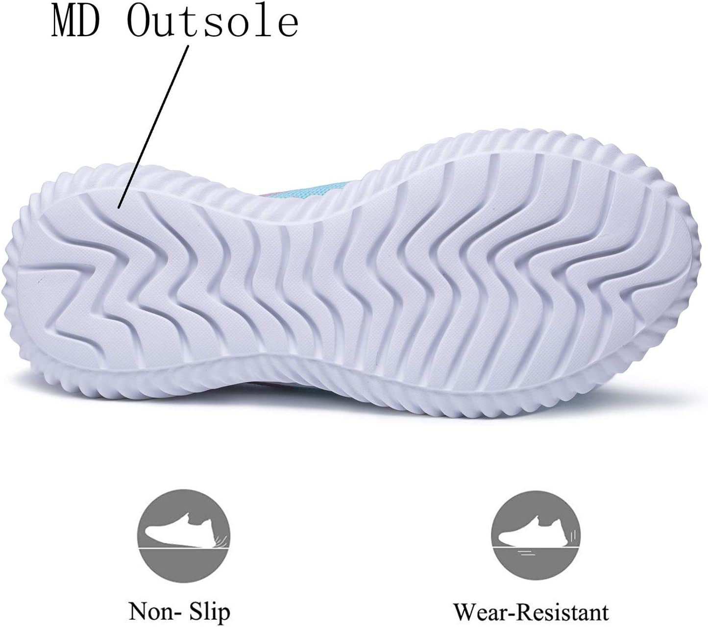 Womens Athletic Walking Shoes - Memory Foam Lightweight Tennis Sports Shoes Gym Jogging Slip on Running Sneakers Blue-Pink Size 5.5