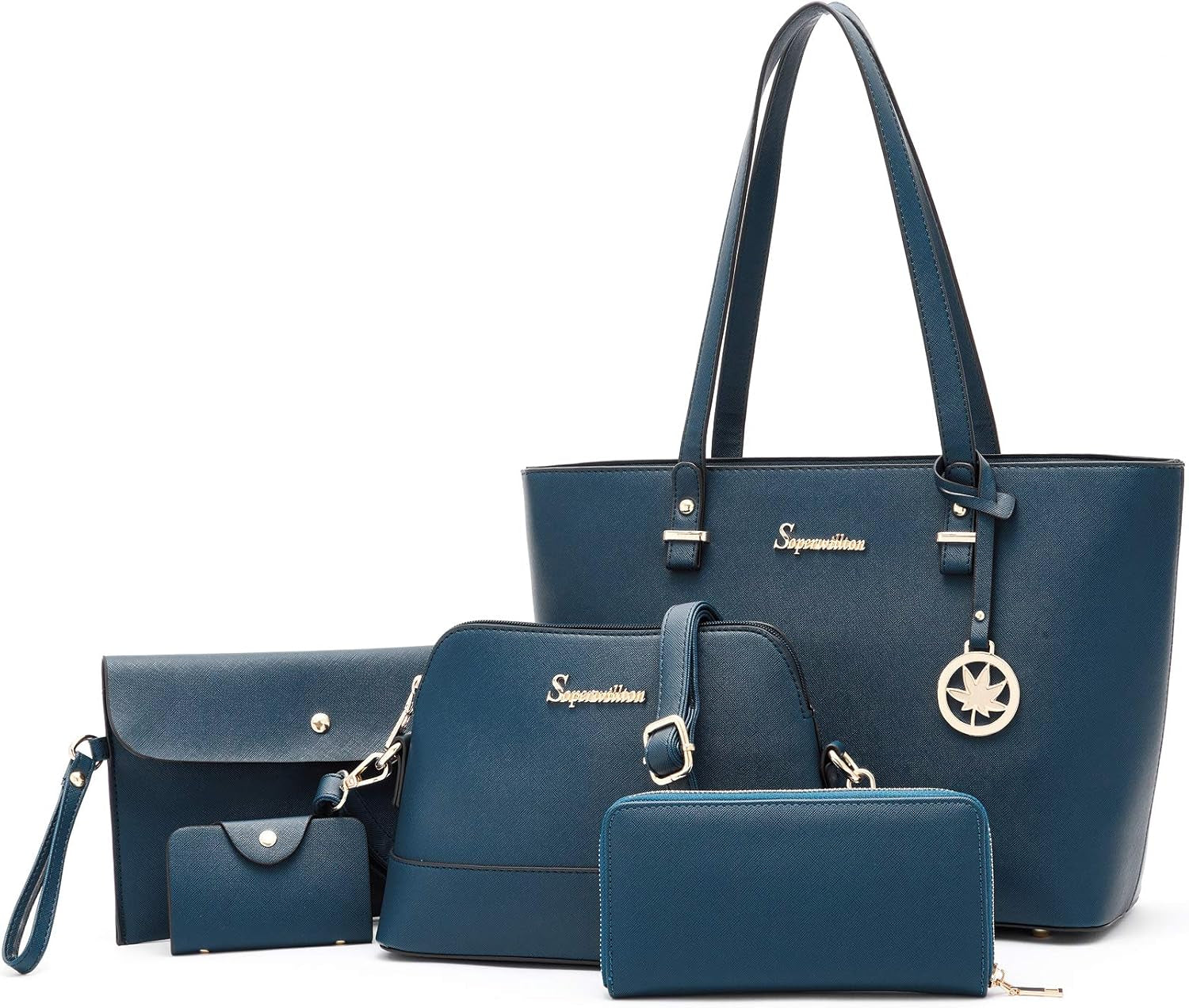 Handbag for Women Wallet Tote Bag Shoulder Bags Top Handle Satchel 5Pcs Purse Set