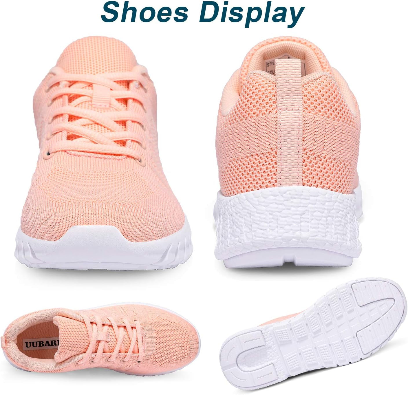 Womens Lightweight Casual Walking Shoes Breathable Mesh Fashion Sneakers Workout Shoes for Women Pink Size 5