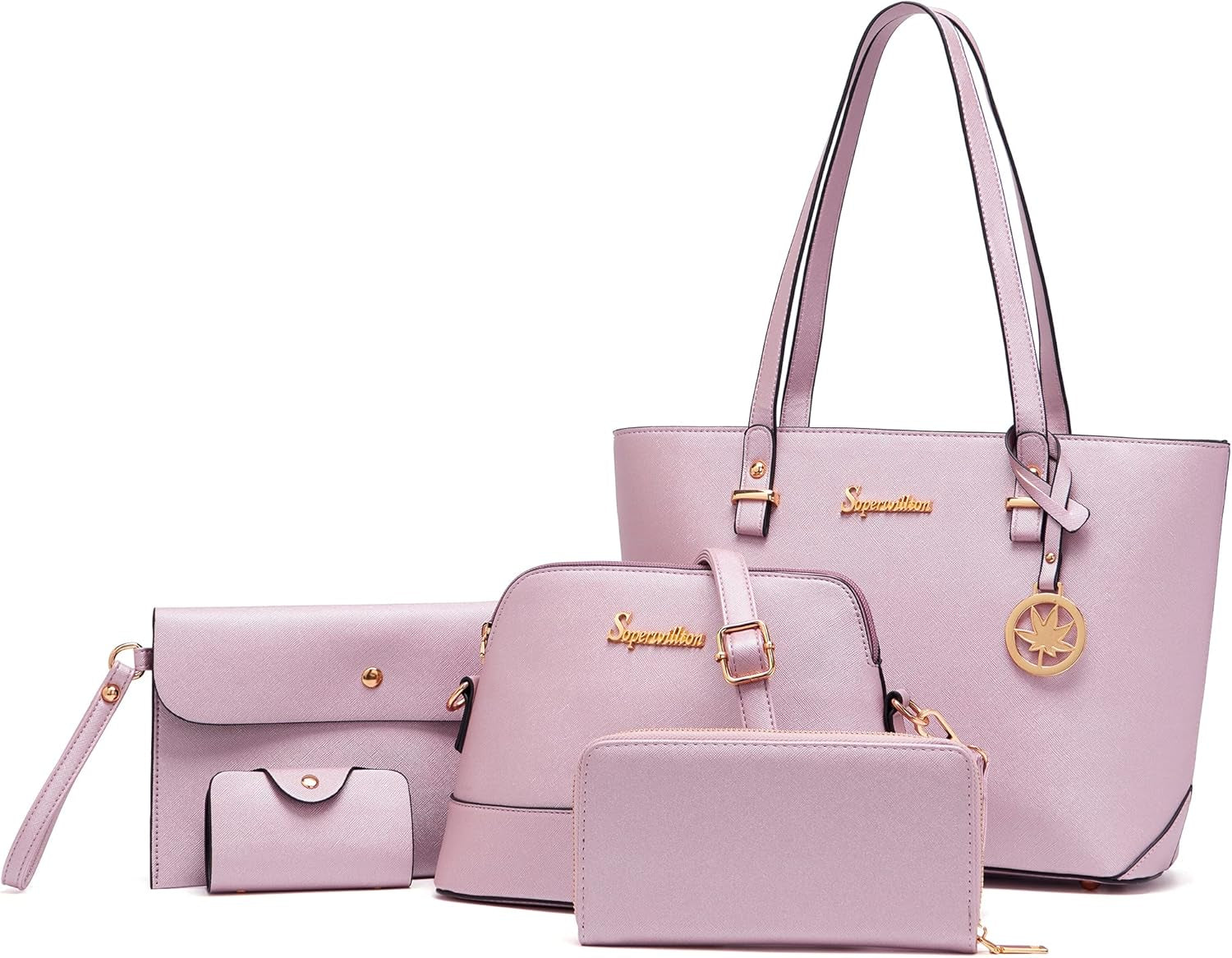 Handbag for Women Wallet Tote Bag Shoulder Bags Top Handle Satchel 5Pcs Purse Set