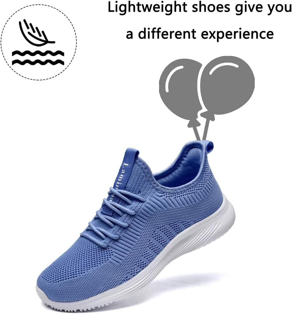 Womens Walking Shoes Slip on Lightweight Memory Foam Cheer Sneakers for Tennis Gym Running Workout Yoga