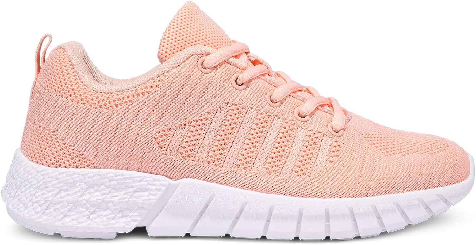 Womens Lightweight Casual Walking Shoes Breathable Mesh Fashion Sneakers Workout Shoes for Women Pink Size 5