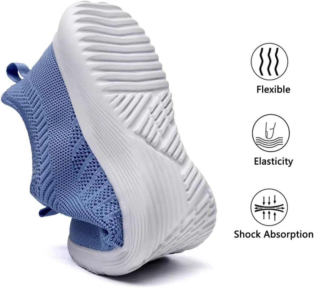 Womens Walking Shoes Slip on Lightweight Memory Foam Cheer Sneakers for Tennis Gym Running Workout Yoga