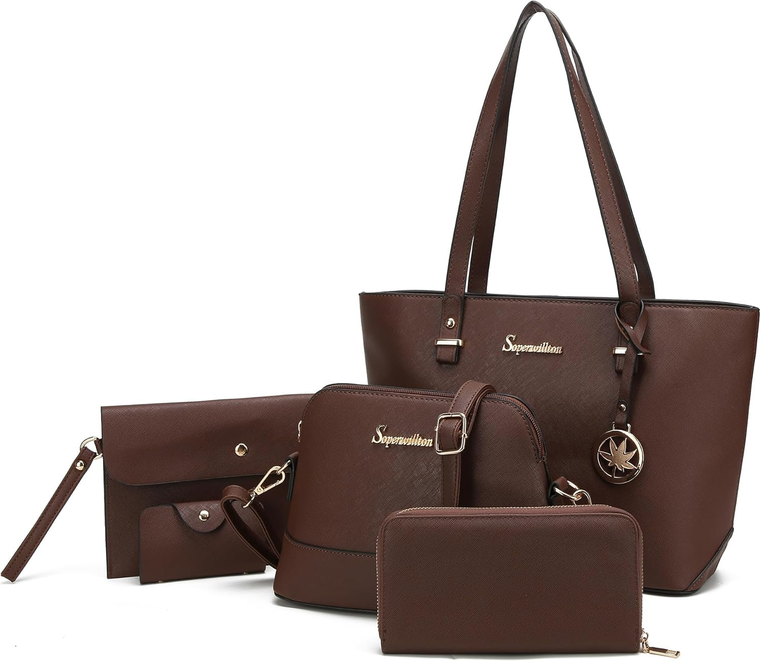 Handbag for Women Wallet Tote Bag Shoulder Bags Top Handle Satchel 5Pcs Purse Set