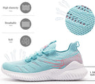 Womens Athletic Walking Shoes - Memory Foam Lightweight Tennis Sports Shoes Gym Jogging Slip on Running Sneakers Blue-Pink Size 5.5