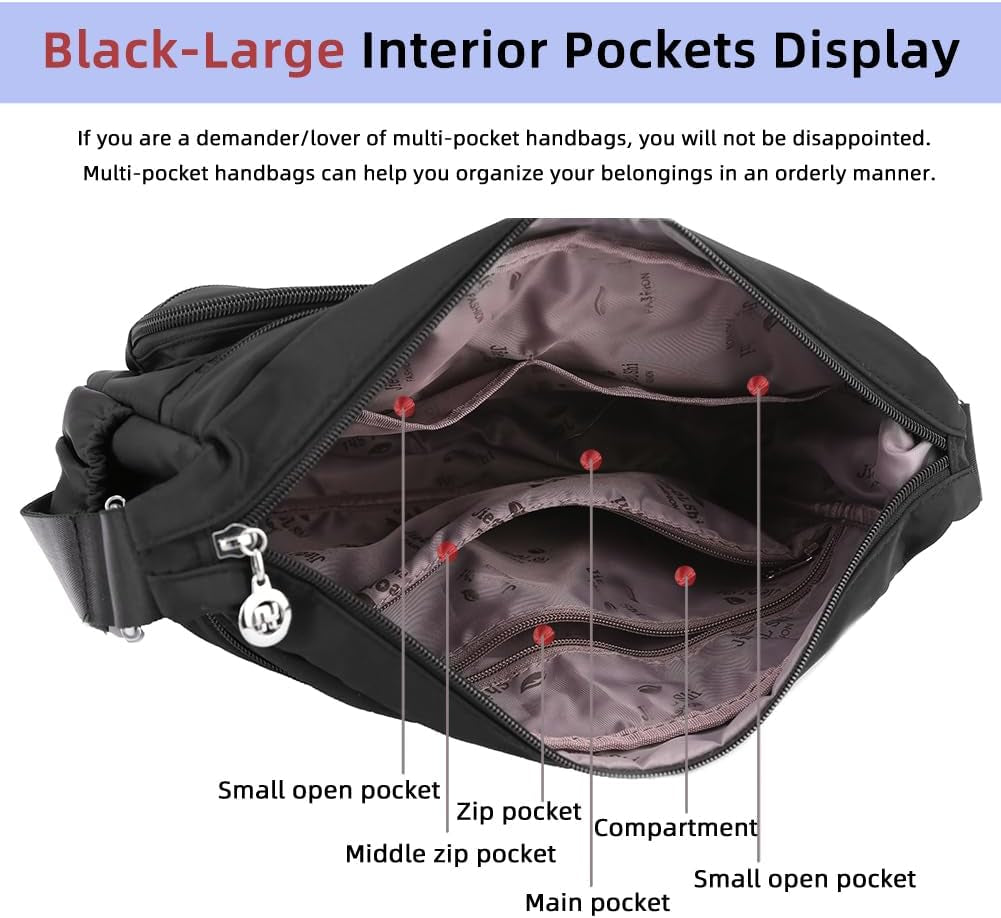 Women Shoulder Handbag Roomy Multiple Pockets Bag Ladies Crossbody Purse Fashion Tote Top Handle Satchel
