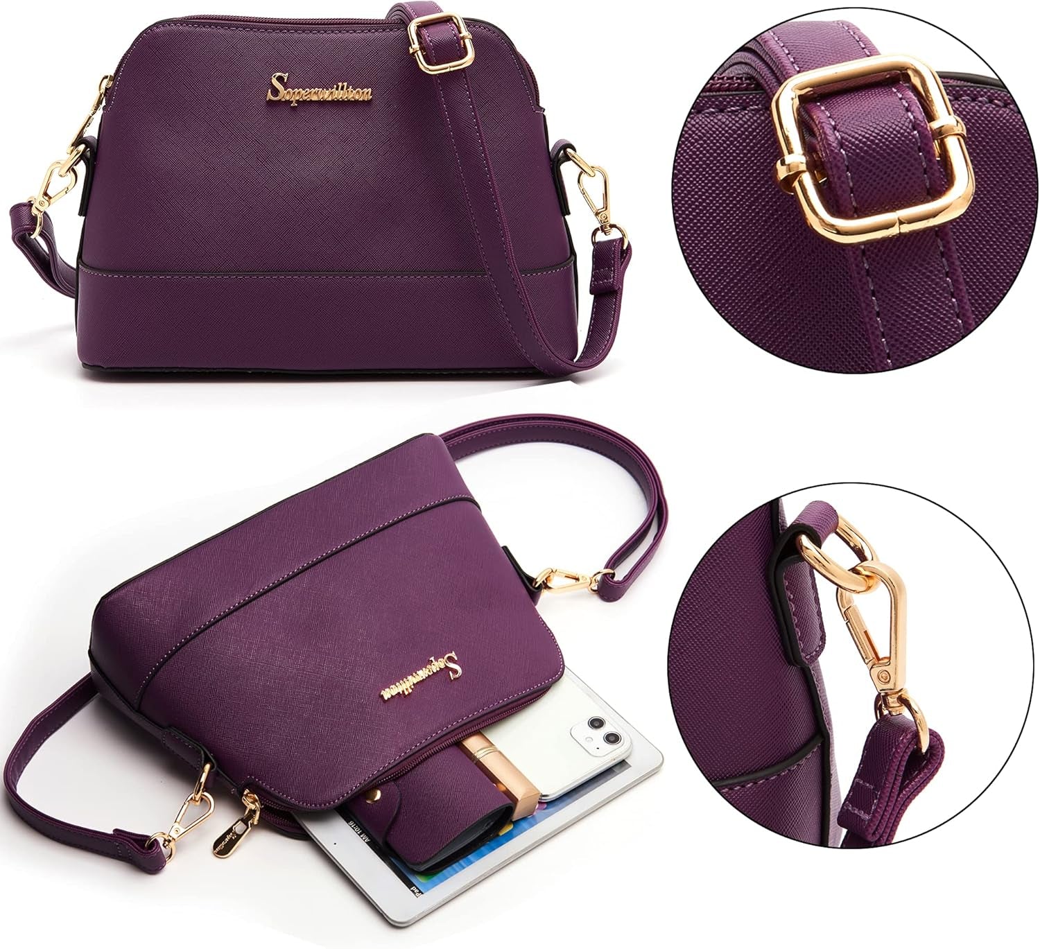 Handbag for Women Wallet Tote Bag Shoulder Bags Top Handle Satchel 5Pcs Purse Set