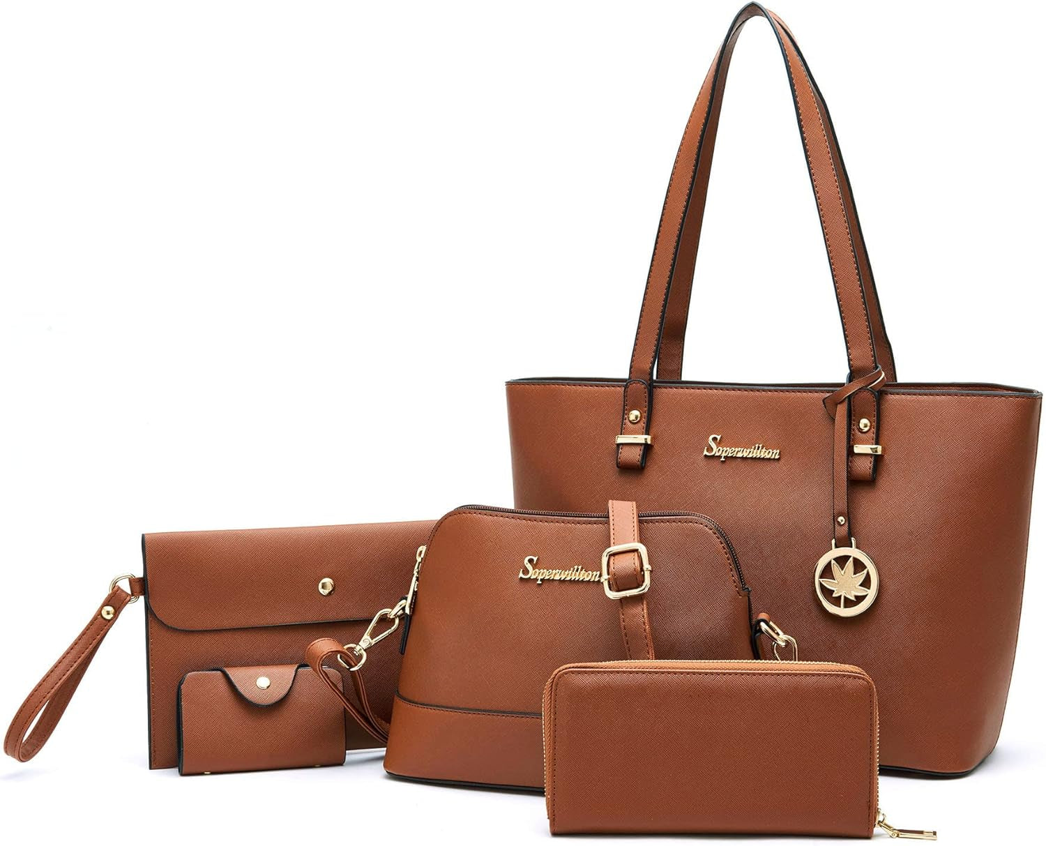 Handbag for Women Wallet Tote Bag Shoulder Bags Top Handle Satchel 5Pcs Purse Set