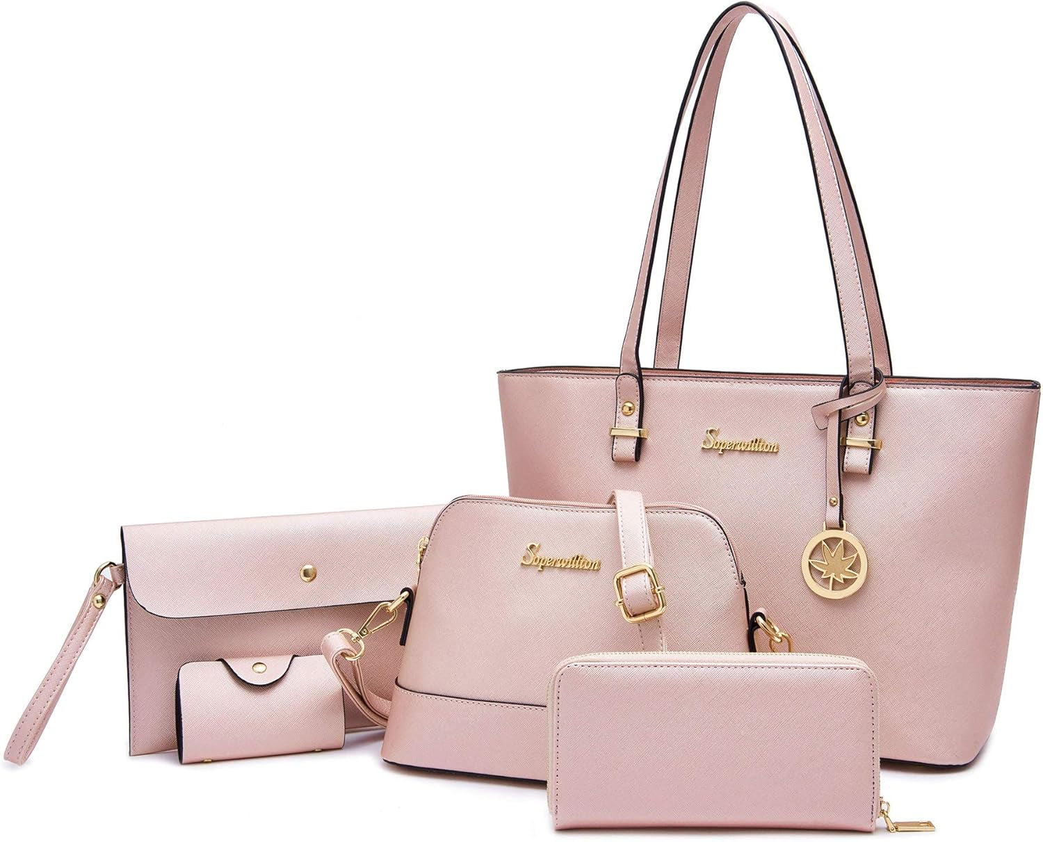 Handbag for Women Wallet Tote Bag Shoulder Bags Top Handle Satchel 5Pcs Purse Set