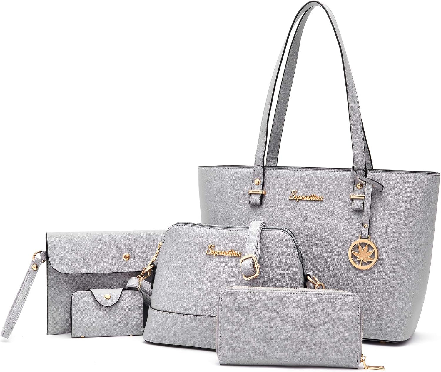 Handbag for Women Wallet Tote Bag Shoulder Bags Top Handle Satchel 5Pcs Purse Set