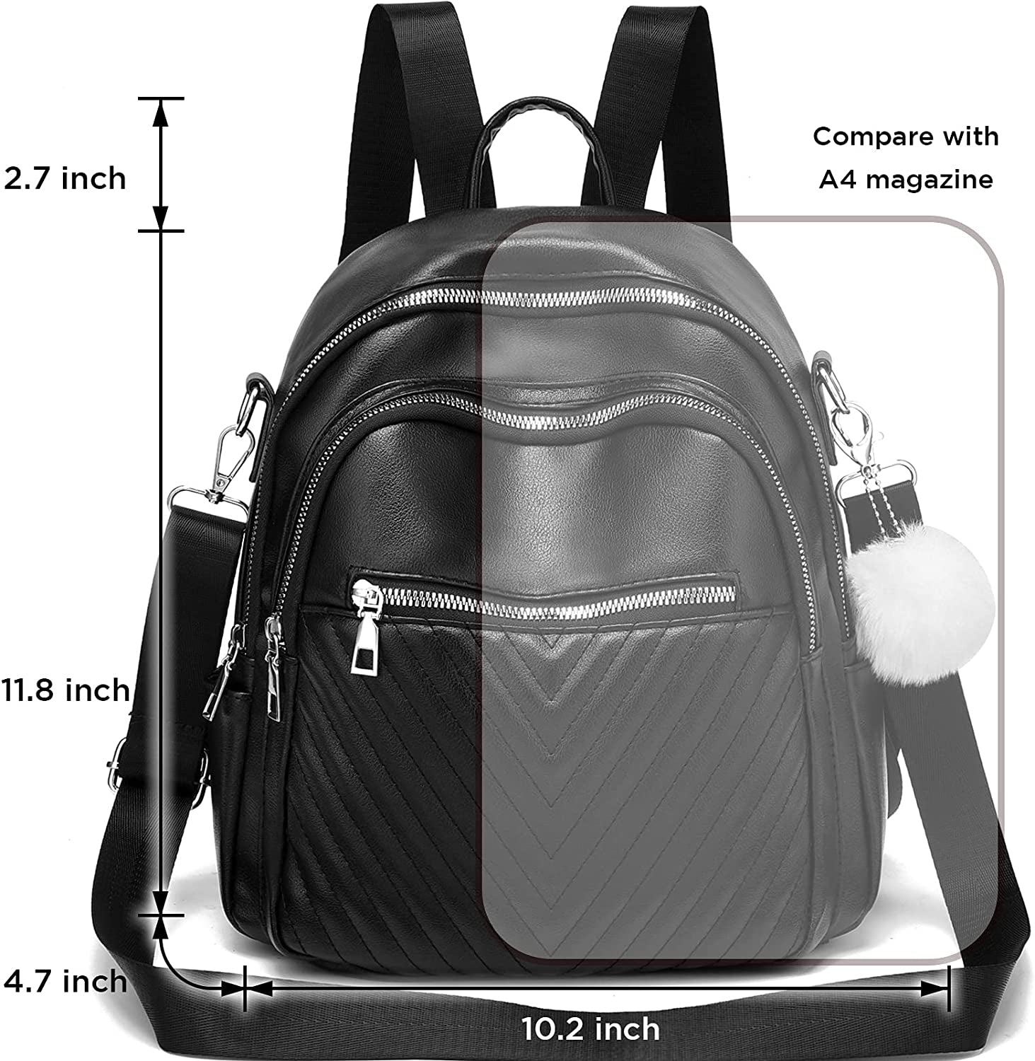 Small Backpack Purse for Women Leather Bookbag Purse Girls Casual Shoulder Bag
