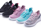 Womens Athletic Walking Shoes - Memory Foam Lightweight Tennis Sports Shoes Gym Jogging Slip on Running Sneakers Blue-Pink Size 5.5