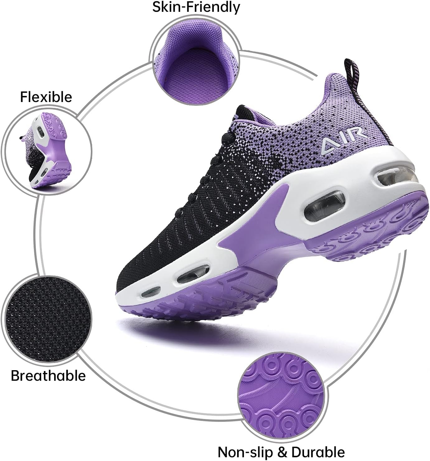 Womens Fashion Lightweight Air Sports Walking Sneakers Breathable Gym Jogging Running Tennis Shoes US 5.5-11 B(M)…