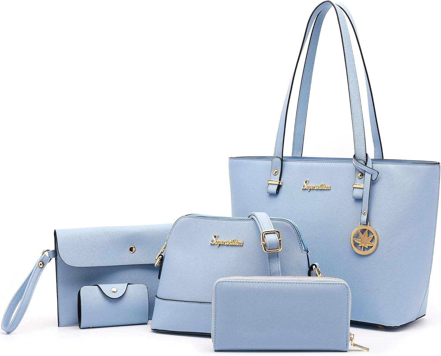 Handbag for Women Wallet Tote Bag Shoulder Bags Top Handle Satchel 5Pcs Purse Set