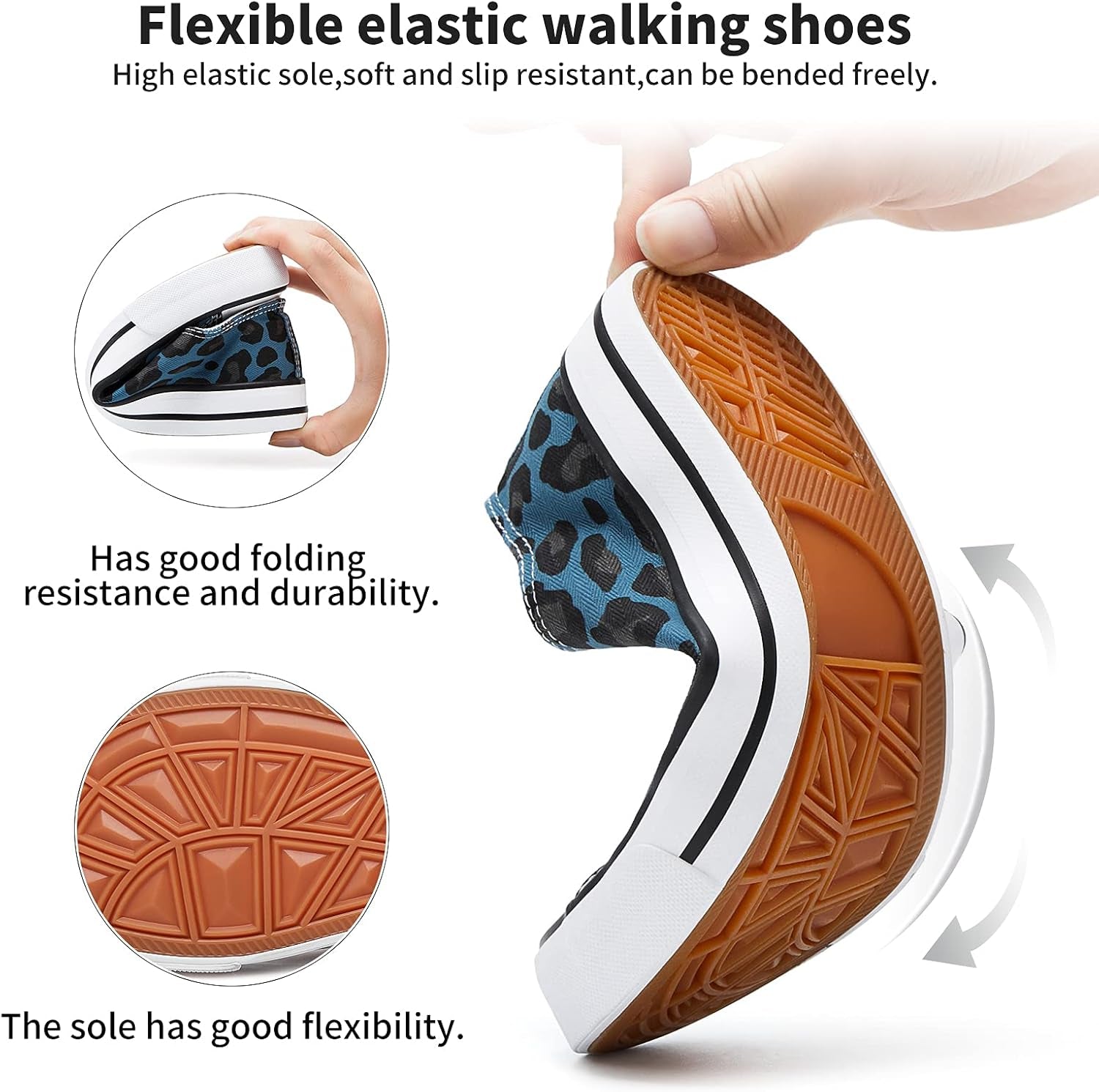 White Sneakers for Women Low Top Canvas Shoes Womens Canvas Sneakers Women'S Fashion Sneakers Slip on Casual Tennis Shoes（Blue Leopard.Us10）