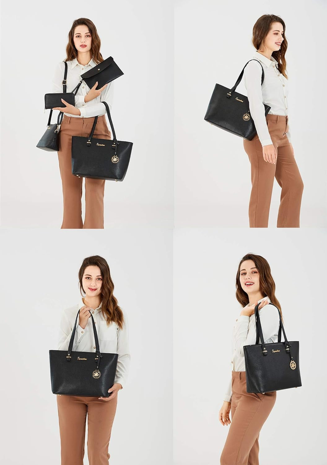 Handbag for Women Wallet Tote Bag Shoulder Bags Top Handle Satchel 5Pcs Purse Set