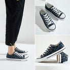 White Sneakers for Women Low Top Canvas Shoes Womens Canvas Sneakers Women'S Fashion Sneakers Slip on Casual Tennis Shoes（Blue Leopard.Us10）