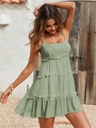 Breezaya Swiss Dot Frill Trim Cami Dress
