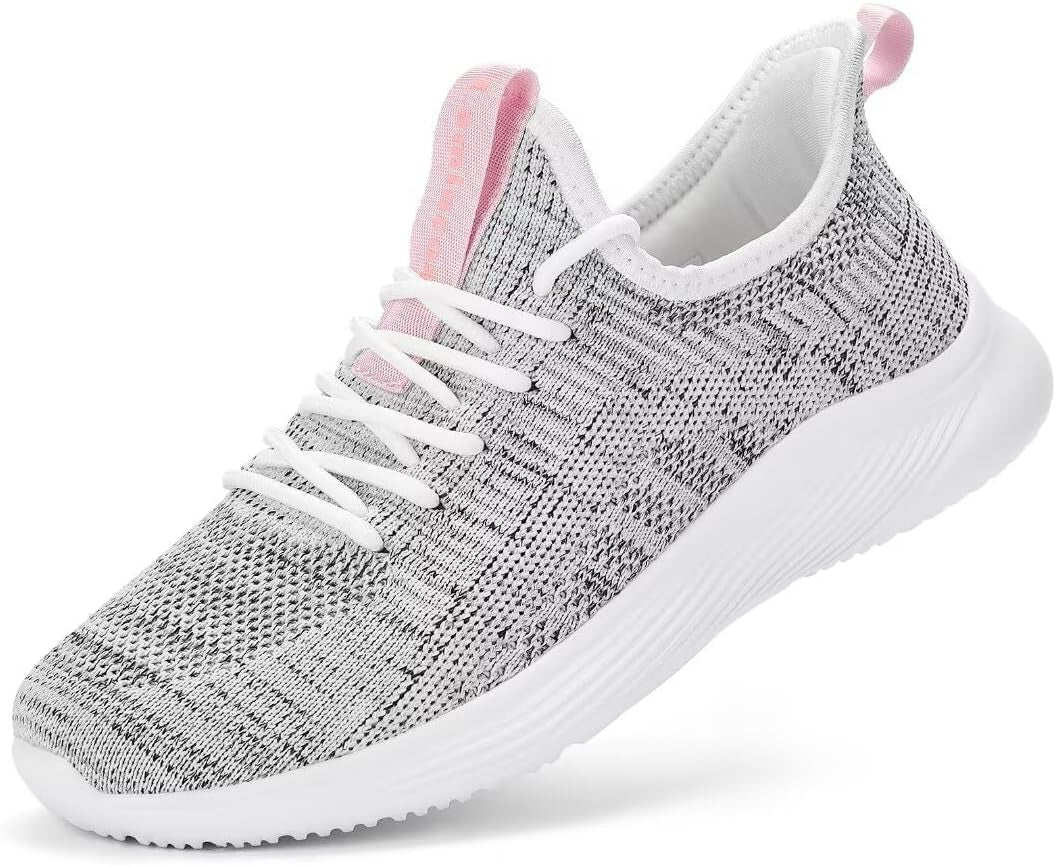 Womens Walking Shoes Slip on Lightweight Memory Foam Cheer Sneakers for Tennis Gym Running Workout Yoga