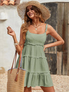 Breezaya Swiss Dot Frill Trim Cami Dress