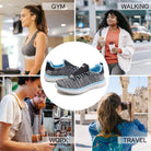 Slip on Sneakers for Women Comfortable Non Slip Walking Tennis Shoes Ladies Arch Support Memory Foam Breathable for Gym Workout AQUE US 8