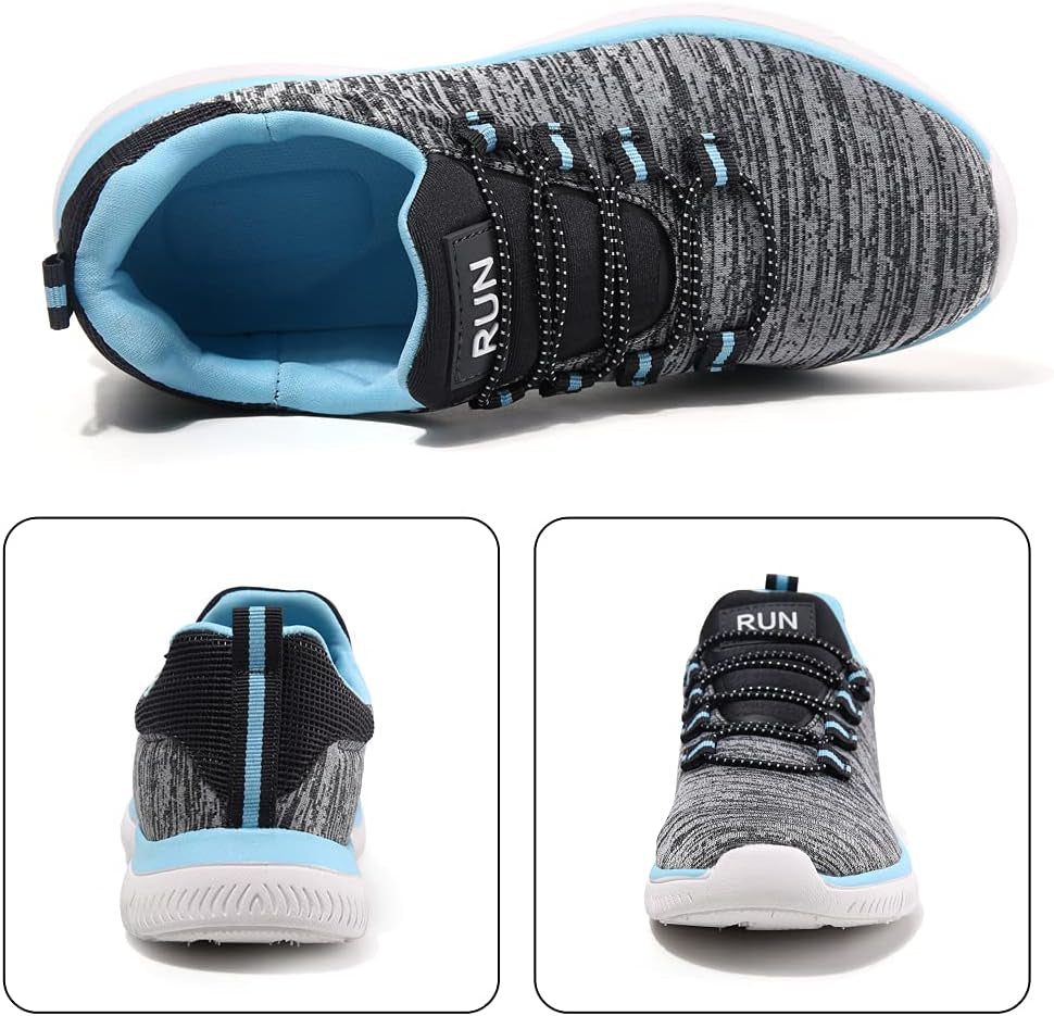 Slip on Sneakers for Women Comfortable Non Slip Walking Tennis Shoes Ladies Arch Support Memory Foam Breathable for Gym Workout AQUE US 8