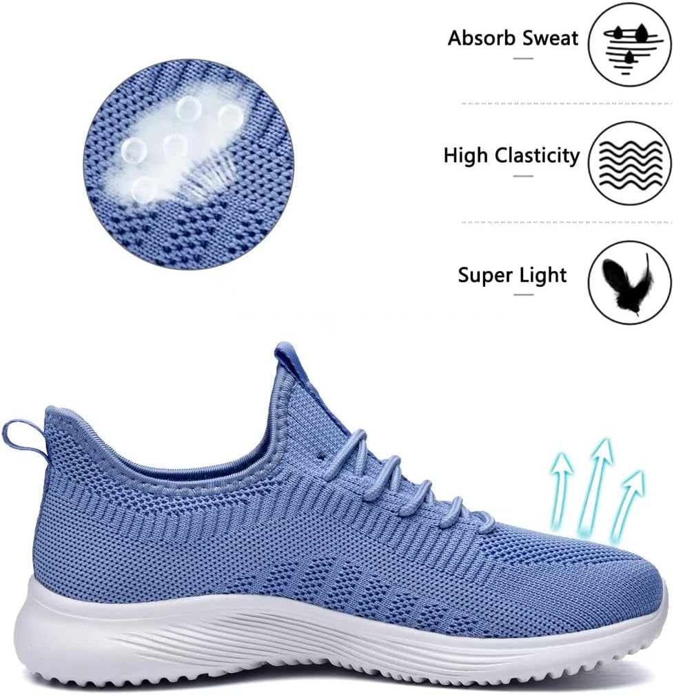 Womens Walking Shoes Slip on Lightweight Memory Foam Cheer Sneakers for Tennis Gym Running Workout Yoga