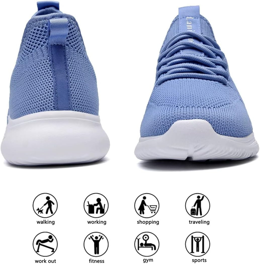 Womens Walking Shoes Slip on Lightweight Memory Foam Cheer Sneakers for Tennis Gym Running Workout Yoga