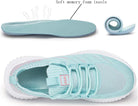 Womens Athletic Walking Shoes - Memory Foam Lightweight Tennis Sports Shoes Gym Jogging Slip on Running Sneakers Blue-Pink Size 5.5