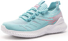 Womens Athletic Walking Shoes - Memory Foam Lightweight Tennis Sports Shoes Gym Jogging Slip on Running Sneakers Blue-Pink Size 5.5