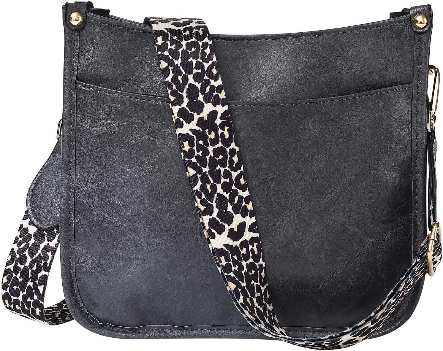 Women'S Leopard Guitar Strap Crossbody Purse Shoulder Bucket Cross-Body Purse