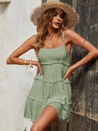 Breezaya Swiss Dot Frill Trim Cami Dress