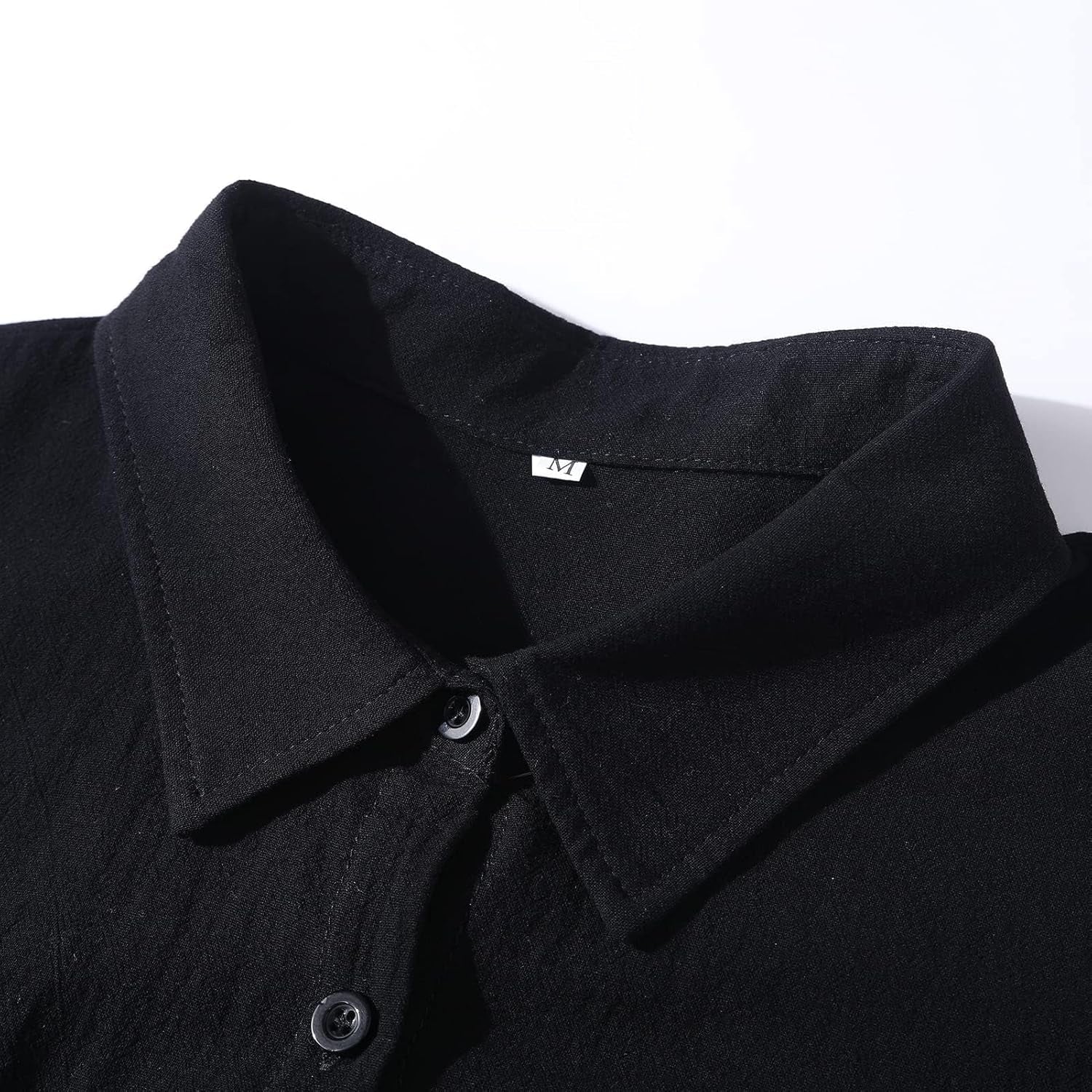 Womens Button down Cotton Linen Dress Long Sleeve Shirt Dress with Pockets