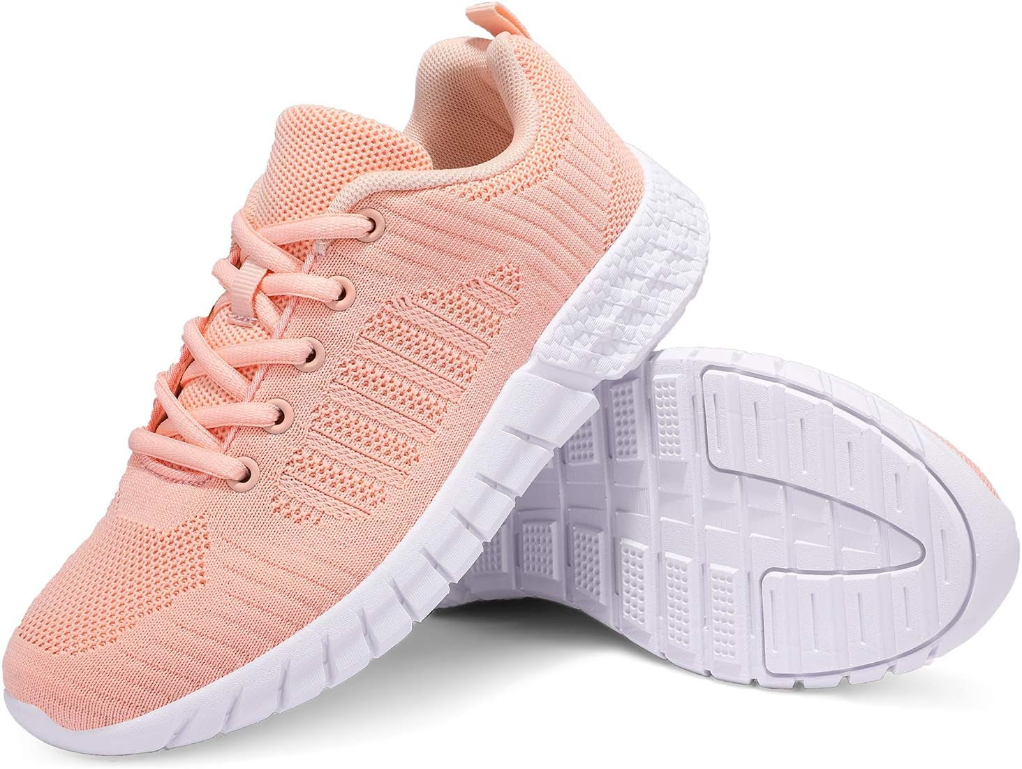 Womens Lightweight Casual Walking Shoes Breathable Mesh Fashion Sneakers Workout Shoes for Women Pink Size 5