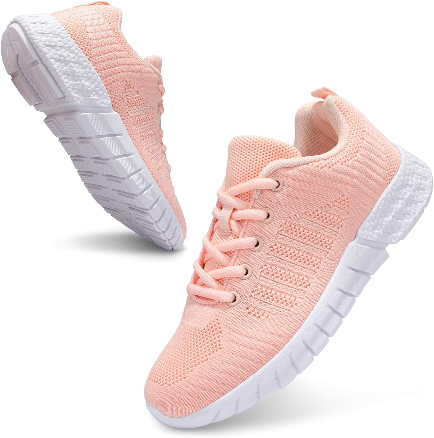 Womens Lightweight Casual Walking Shoes Breathable Mesh Fashion Sneakers Workout Shoes for Women Pink Size 5